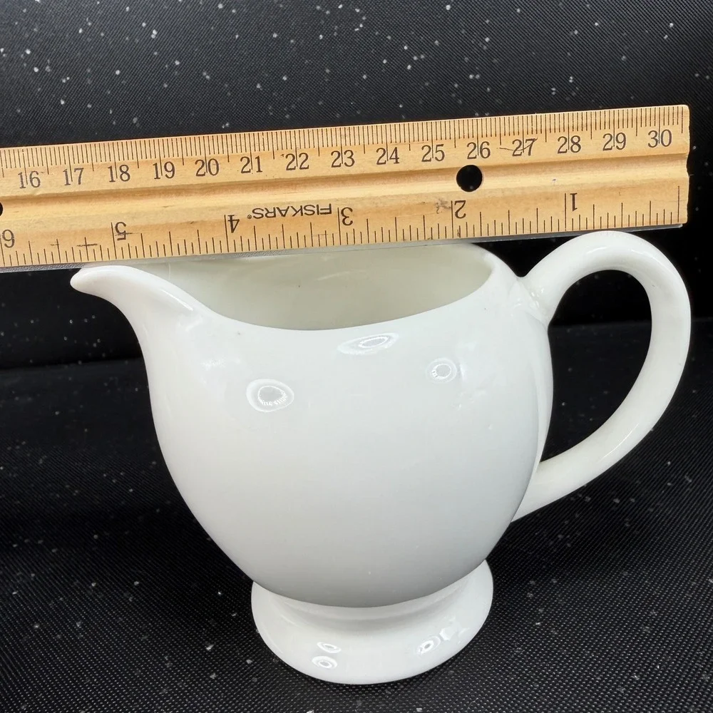 Crate & Barrel White Ceramic Sugar Bowl with Lid and Creamer Set Made in India